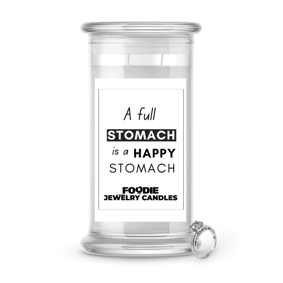 A full stomach is a happy stomach | Foodie Jewelry Candles