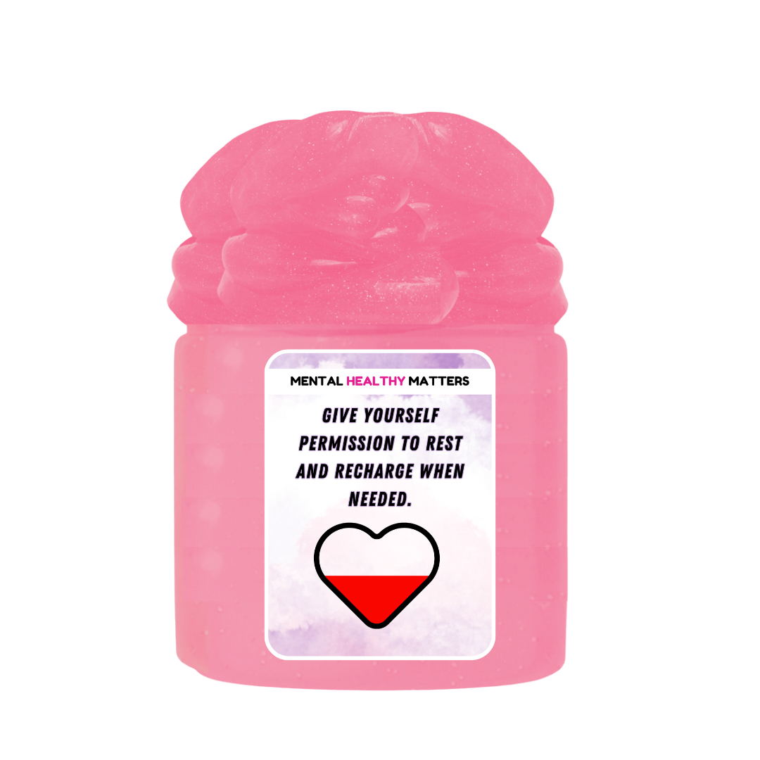 GIVE YOURSELF PERMISSION TO REST AND RECHARGE WHEN NEEDED | MENTAL HEALTH SLIMES