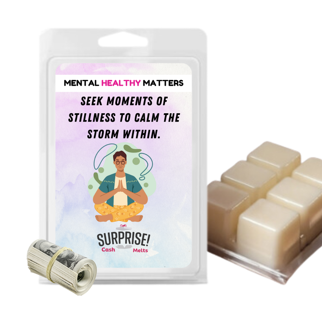 SEEK MOMENTS OF STILLNESS TO CALM THE STROM WITHIN | MENTAL HEALTH CASH WAX MELTS