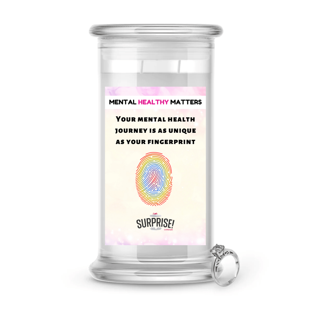 YOUR MENTAL HEALTH JOURNEY IS AS UNIQUE AS YOUR FINGERPRINT | MENTAL HEALTH JEWELRY CANDLES
