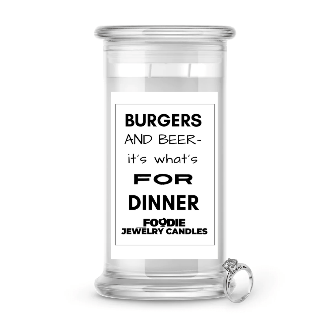 Burgers and Beer- It's What's for Dinner | Foodie Jewelry Candles