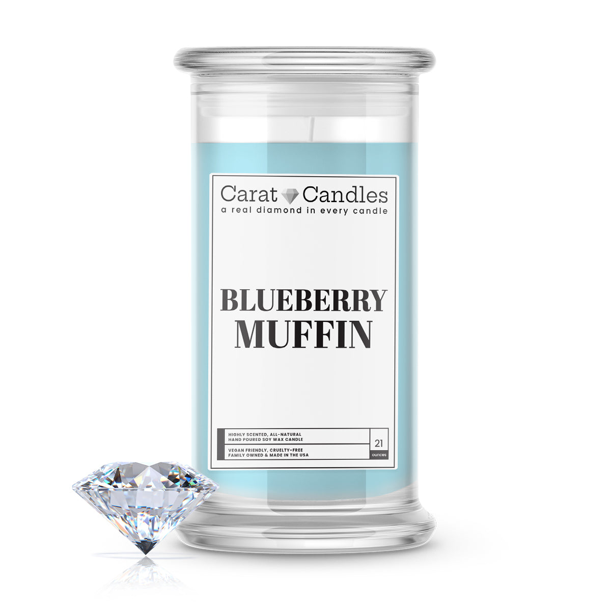 Blueberry Muffin Diamond Carat Candle – 21 oz Luxury Diamond Candle