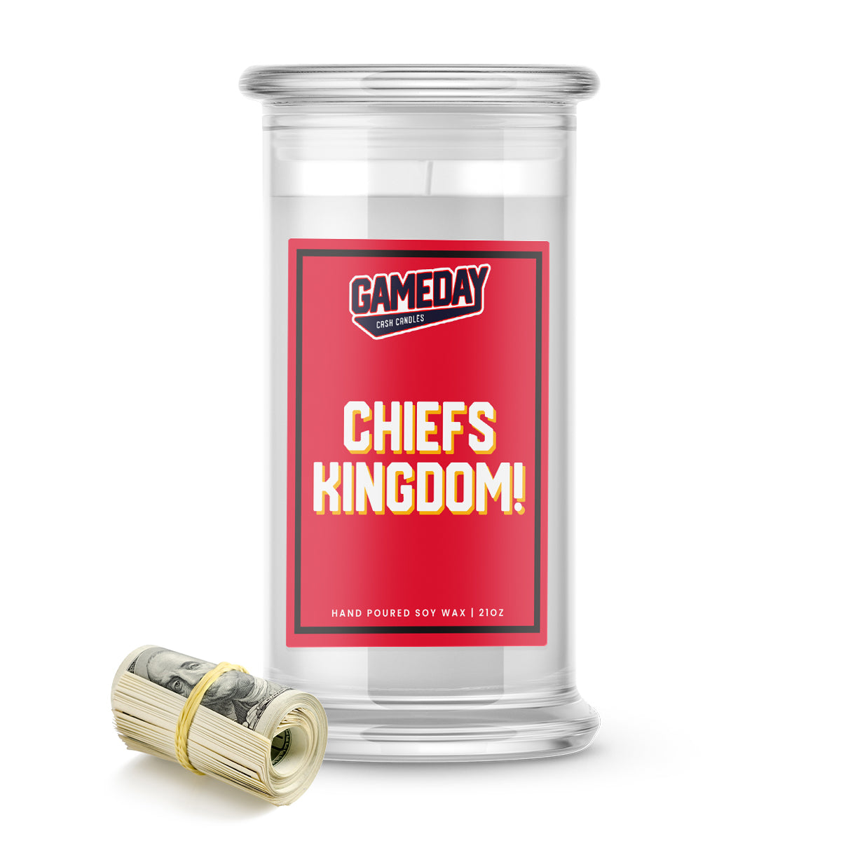 Kansas City Chiefs CHIEFS KINGDOM! Cash Candle