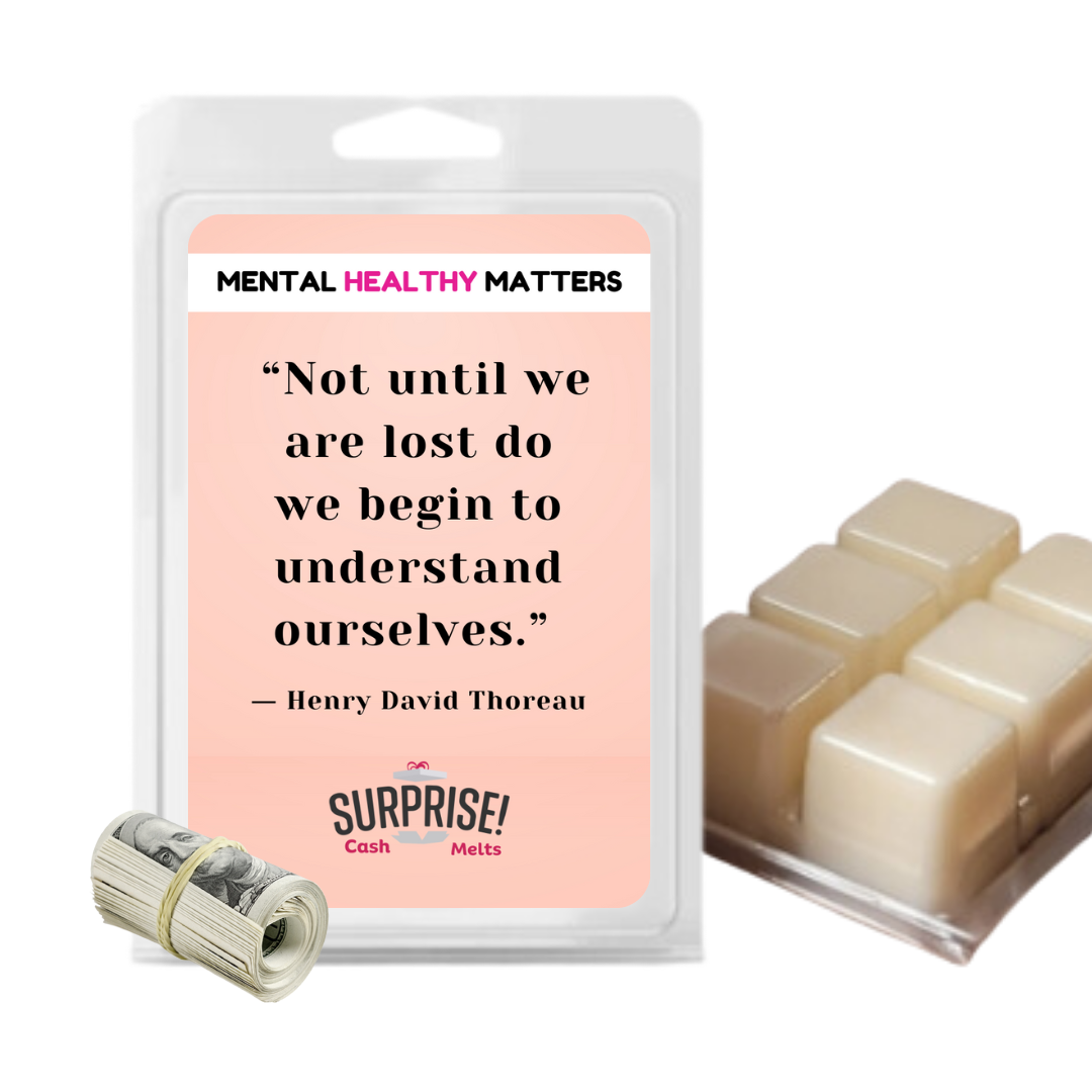 NOT UNTIL WE ARE LOST DO WE BEGIN TO UNDERSTAN OURSELVES | MENTAL HEALTH CASH WAX MELTS