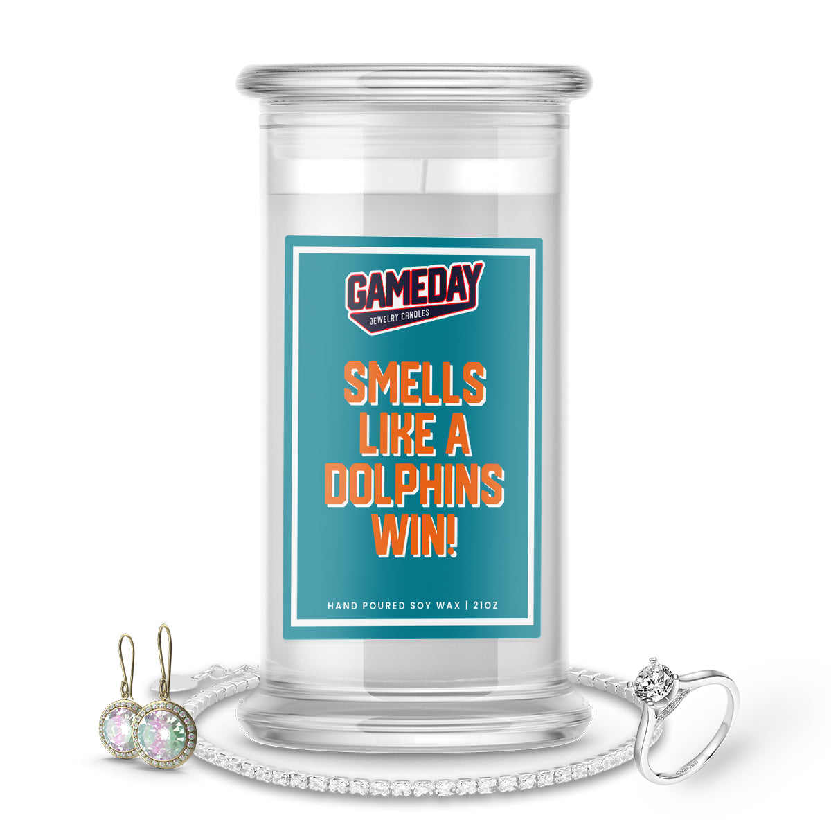 Miami Dolphins Game Day Jewelry Candles