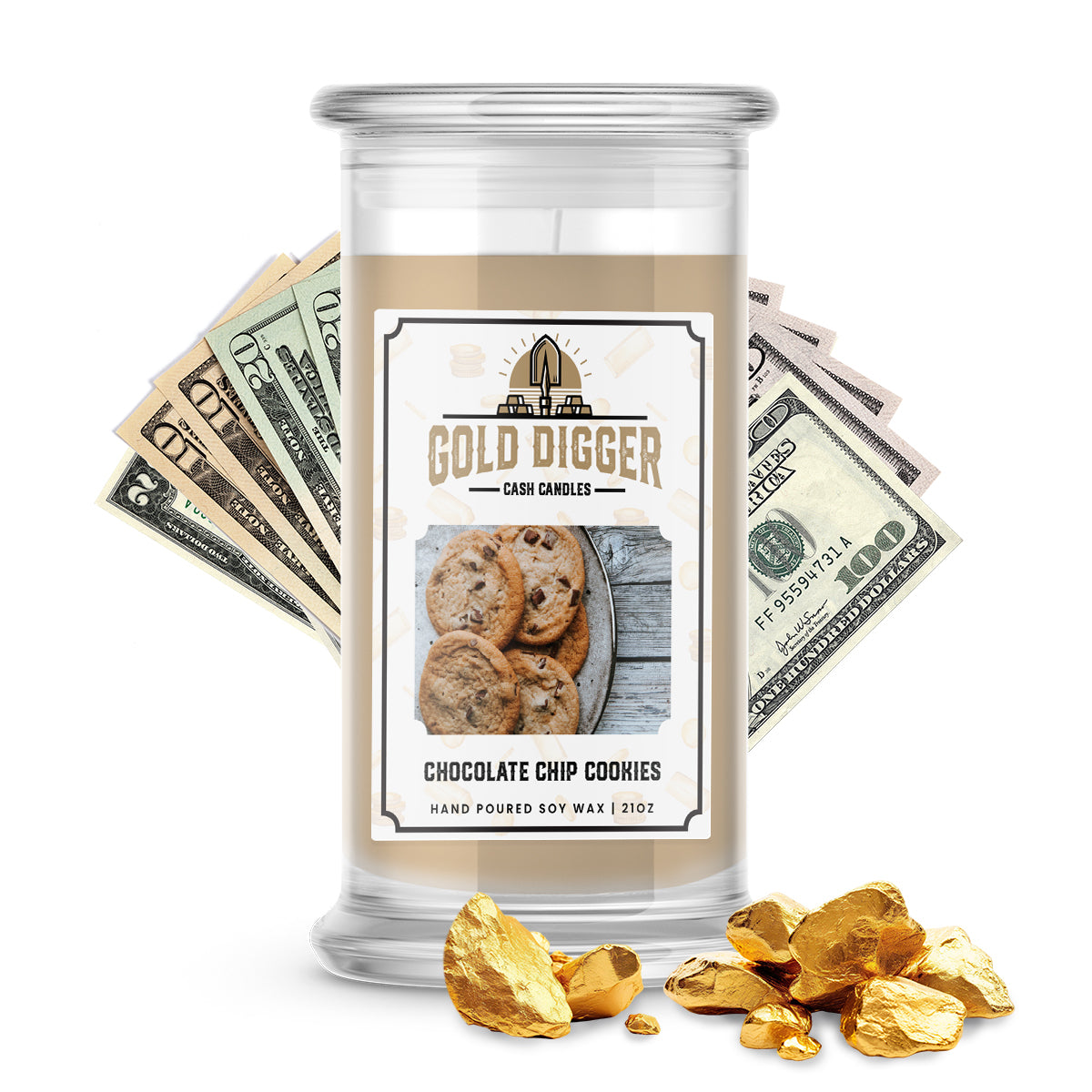 Chocolate Chip Cookies Gold Digger Cash Candle