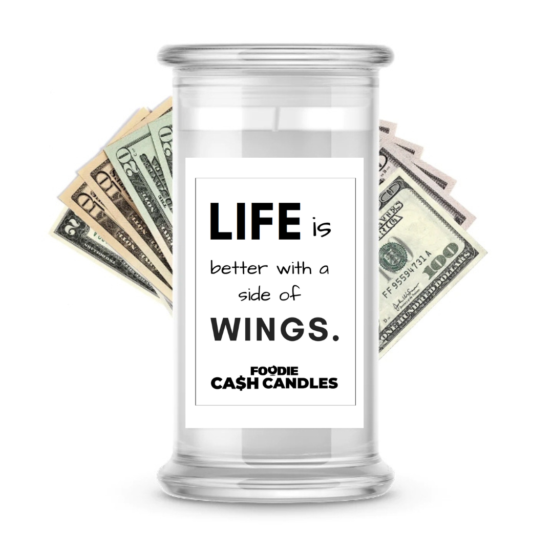 Life is better with a side of wings | Foodie Cash Candles