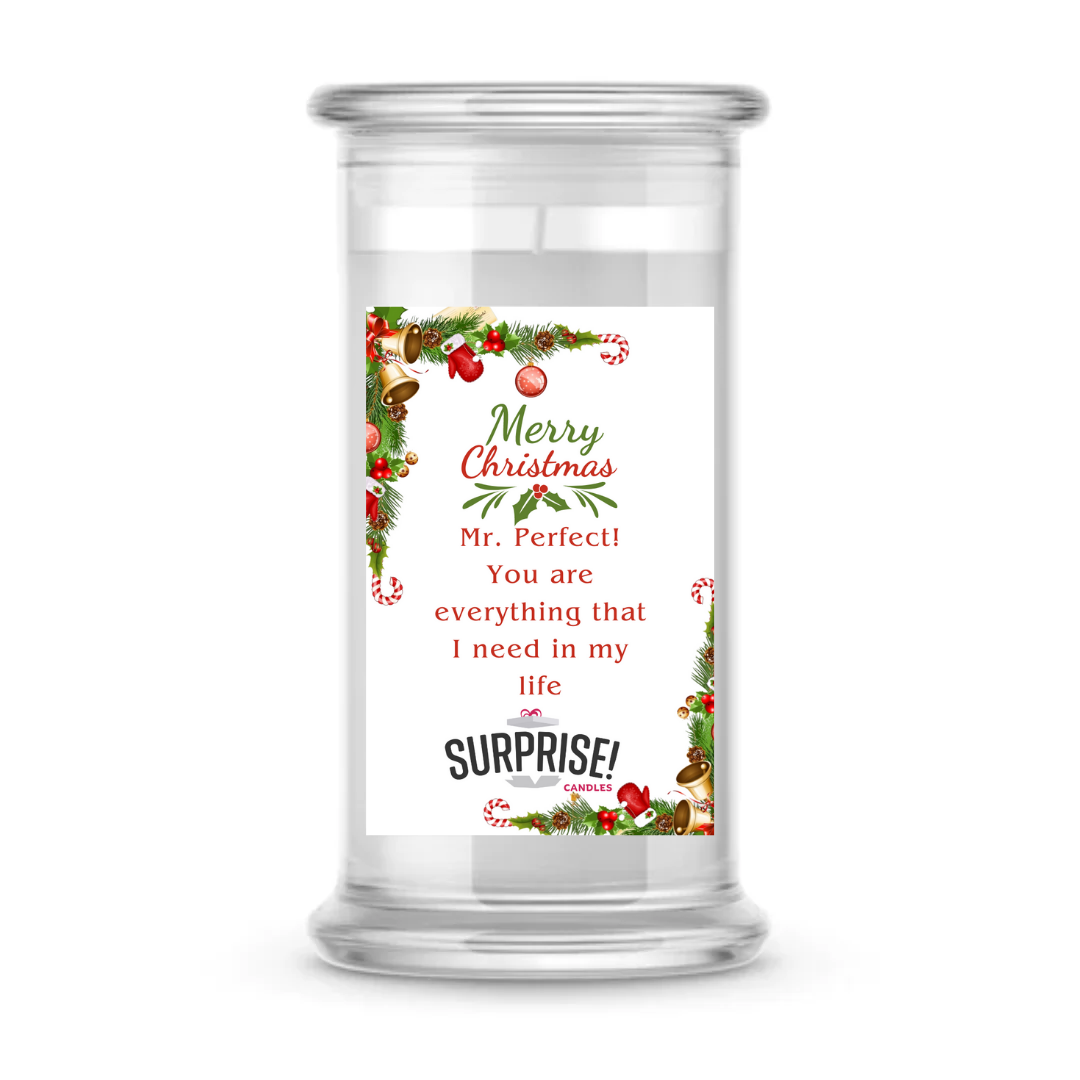 MR. PERFECT! YOU ARE EVERYTHING THAT I NEED IN MY LIFE MERRY CHRISTMAS CANDLE