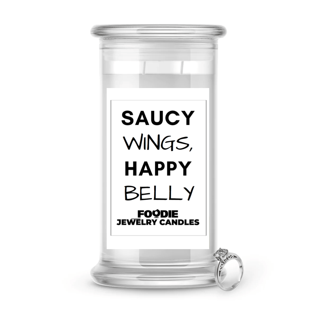 Saucy wings, happy belly | Foodie Jewelry Candles
