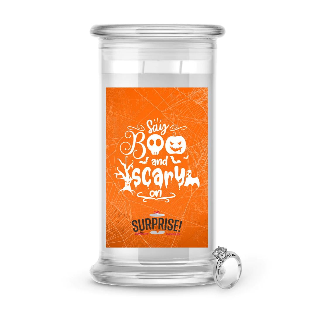 SAY BOO AND SCARY ON HALLOWEEN JEWELRY CANDLE