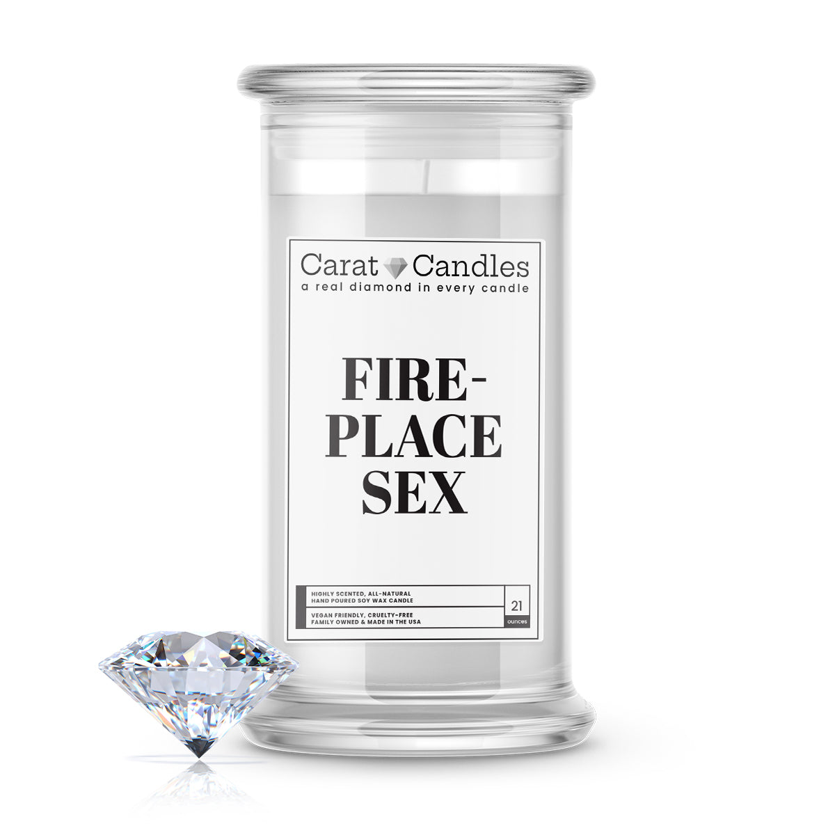 Fireplace Sex Diamond Carat Candle – 21 oz Luxury Diamond Candle