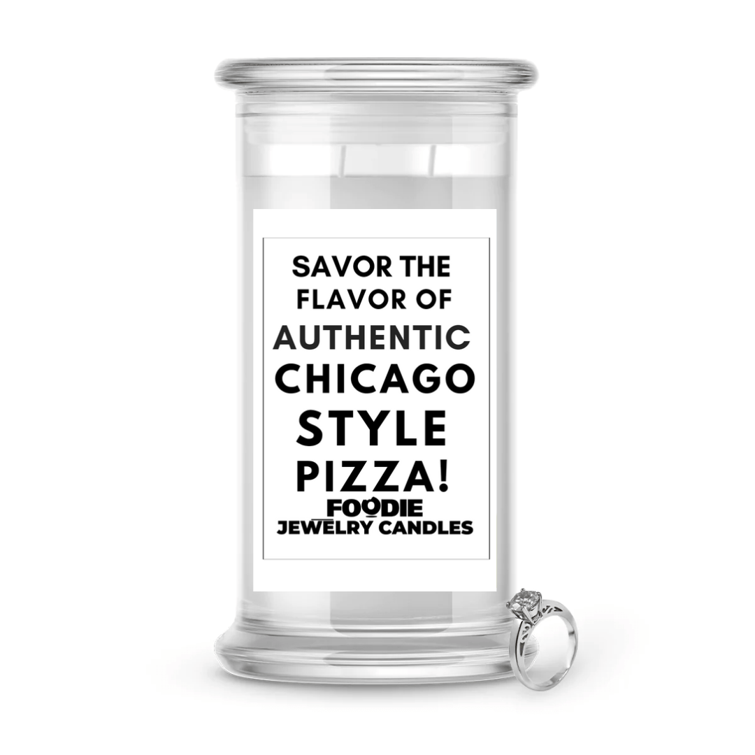 Savor the flavor of authentic chocago style pizza | Foodie Jewelry Candles