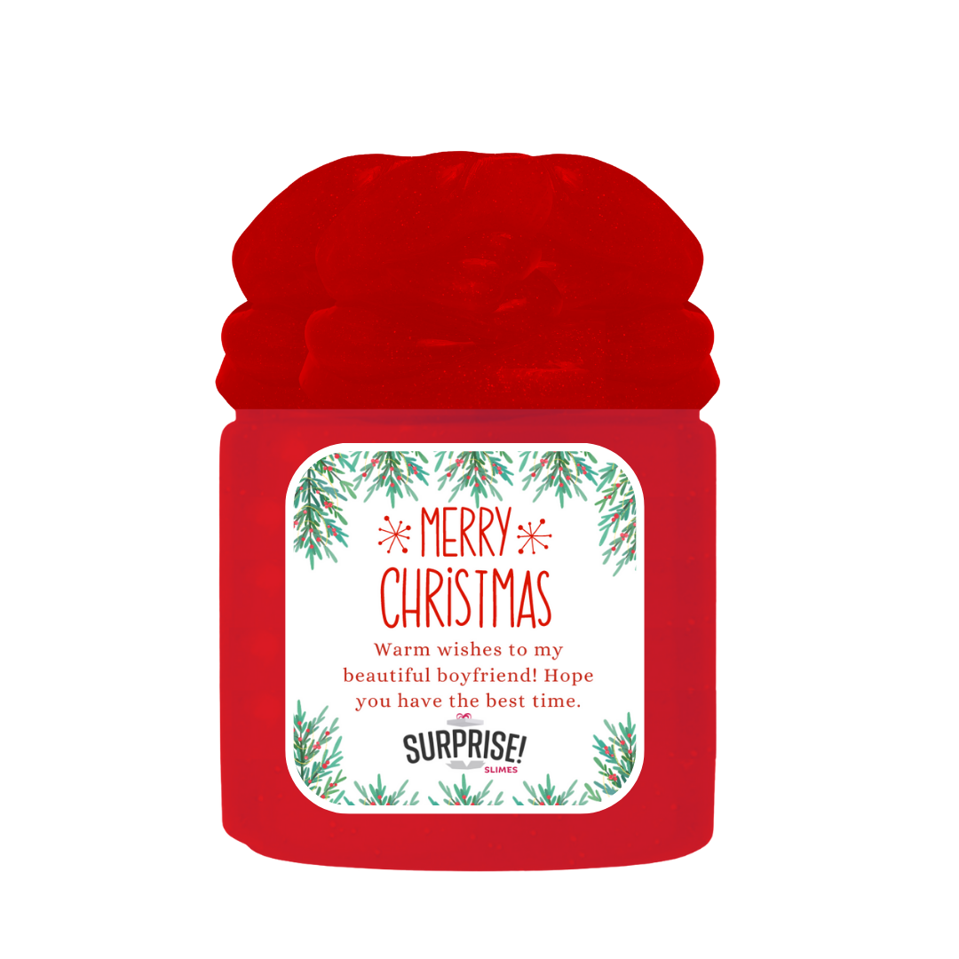 WARM WISHES TO MY BEAUTIFUL BOYFRIEND! HOPE YOU HAVE THE BEST TIME. MERRY CHRISTMAS SLIME