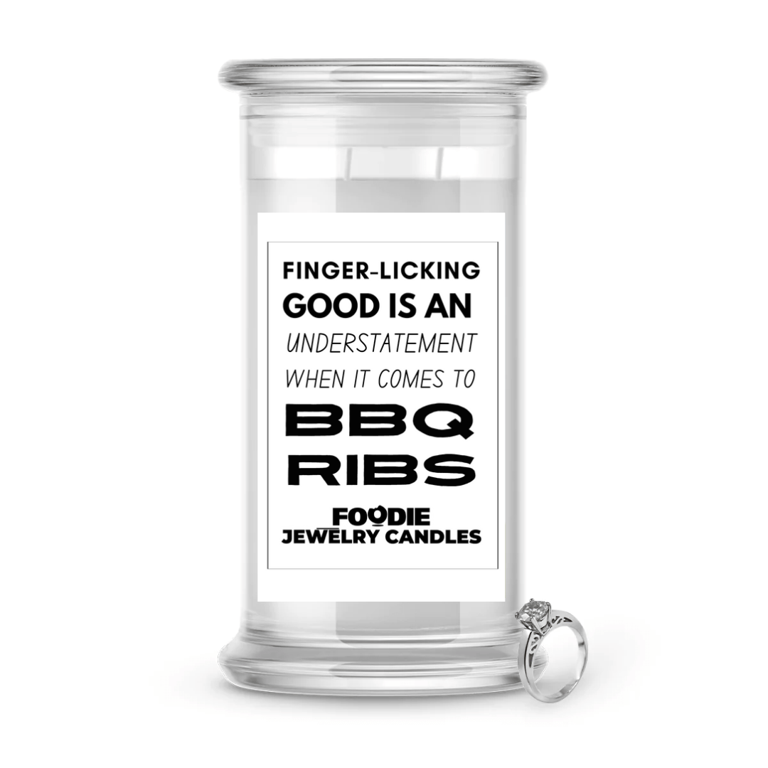 Finger-licking good is an understatement when it comes to BBQ ribs | Foodie Jewelry Candles