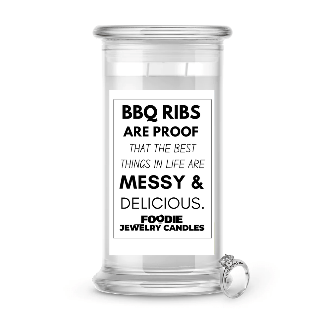 BBQ ribs are proof that the best things in life are messy & delicious | Foodie Jewelry Candles