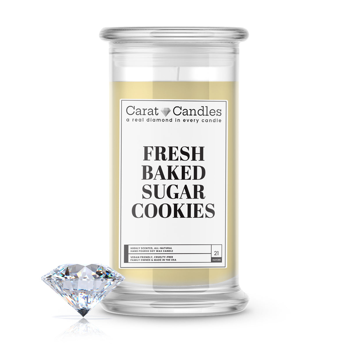 Fresh Baked Sugar Cookies Diamond Carat Candle – 21 oz Luxury Diamond Candle