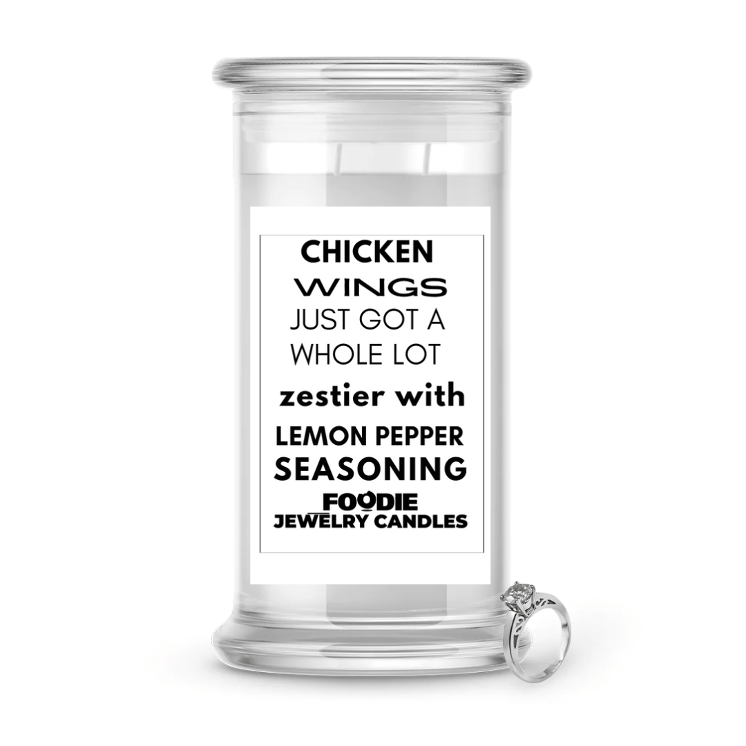 Chicken wings just got a whole lot zestier with lemon pepper seasoning | Foodie Jewelry Candles