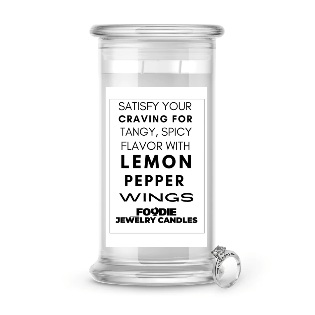 Satisfy your cravings for tangy, spicy flavors with lemon pepper wings | Foodie Jewelry Candles