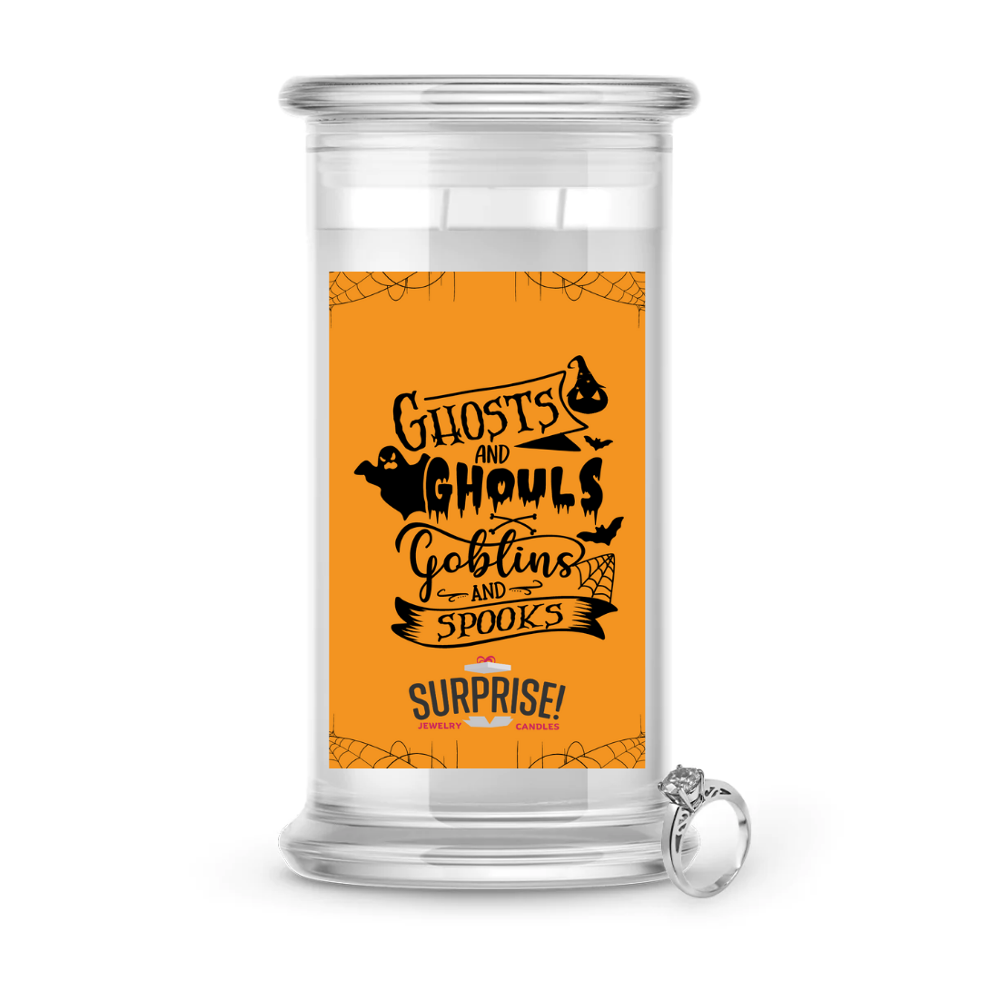 GHOSTS AND GHOULS GOBLINS AND SPOOKS HALLOWEEN JEWELRY CANDLE
