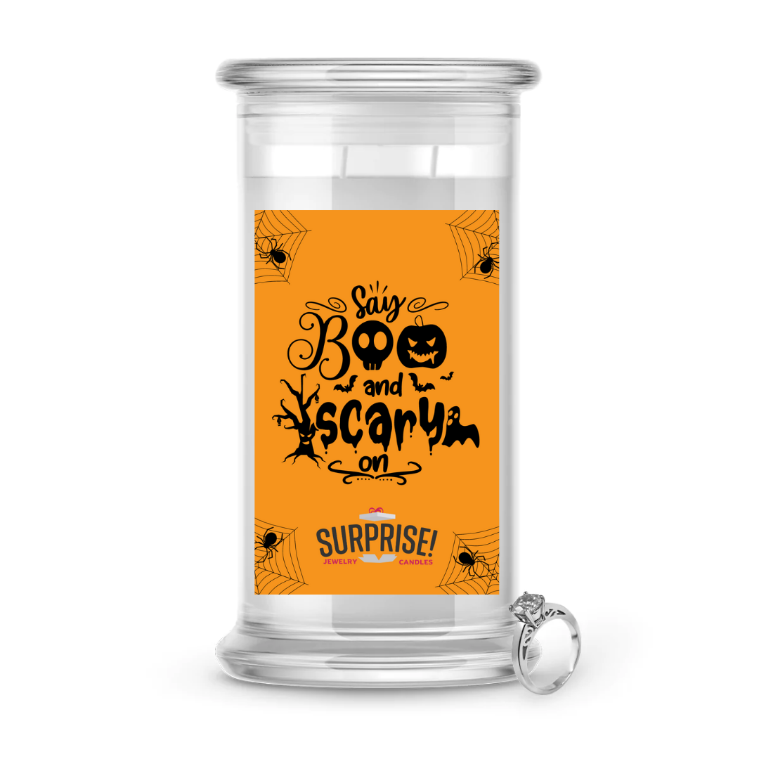 SAY BOO AND SCARY ON HALLOWEEN JEWELRY CANDLE