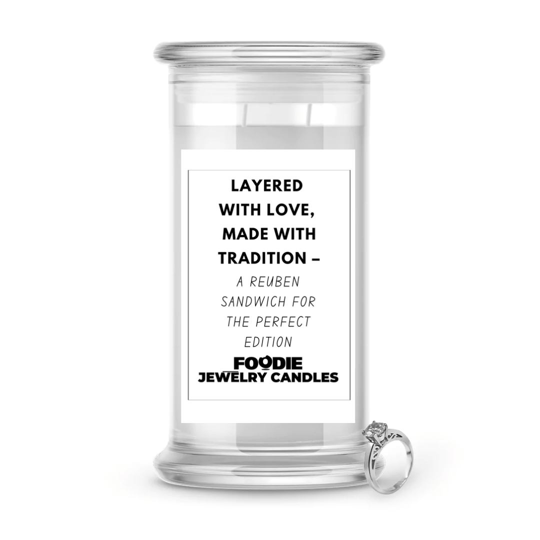 Layered with love, made with tradition- a reuben sandwich for the perfect edition | Foodie Jewelry Candles