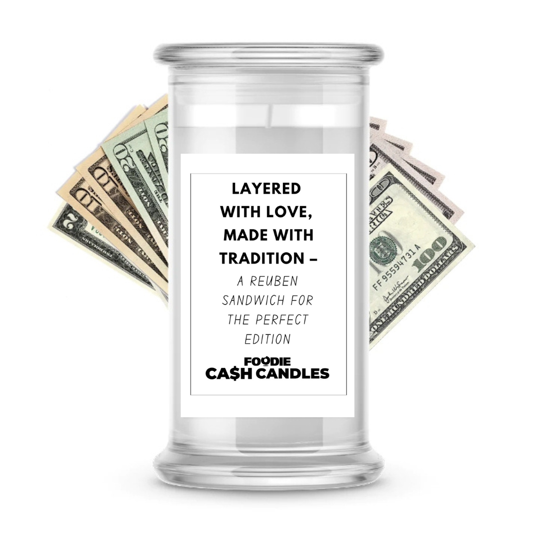 Layered with love, made with tradition- a reuben sandwich for the perfect edition | Foodie Cash Candles