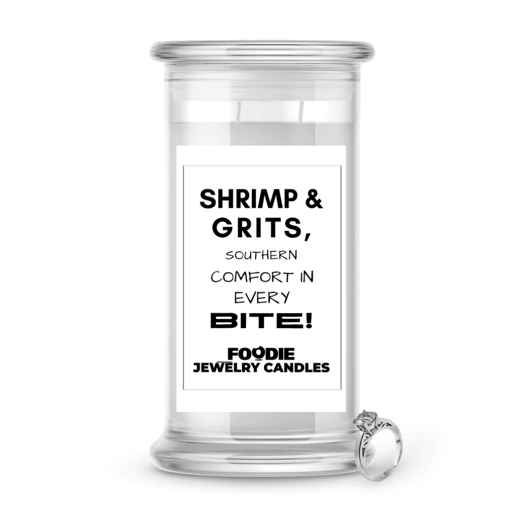 Shrimp & grits, southern comfort in every bite | Foodie Jewelry Candles