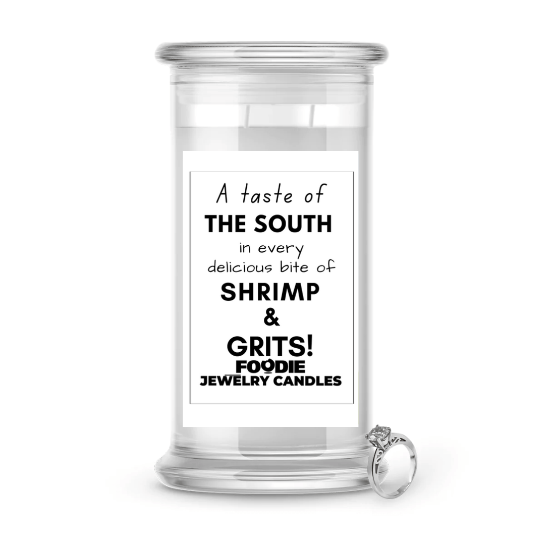 A taste of the south in every delicious bite of shrimp & grits | Foodie Jewelry Candles