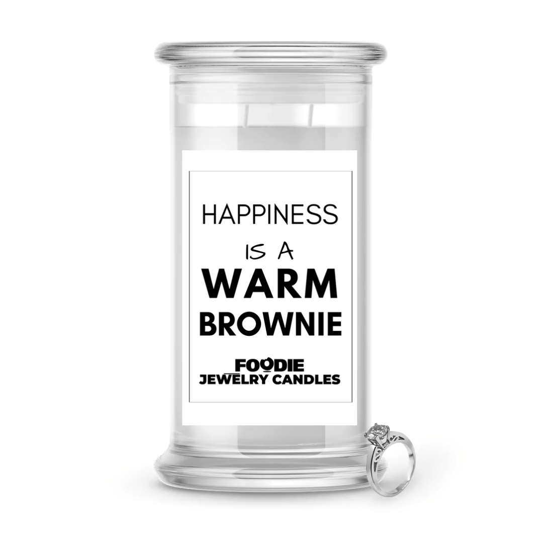 Happiness is a warm brownie | Foodie Jewelry Candles
