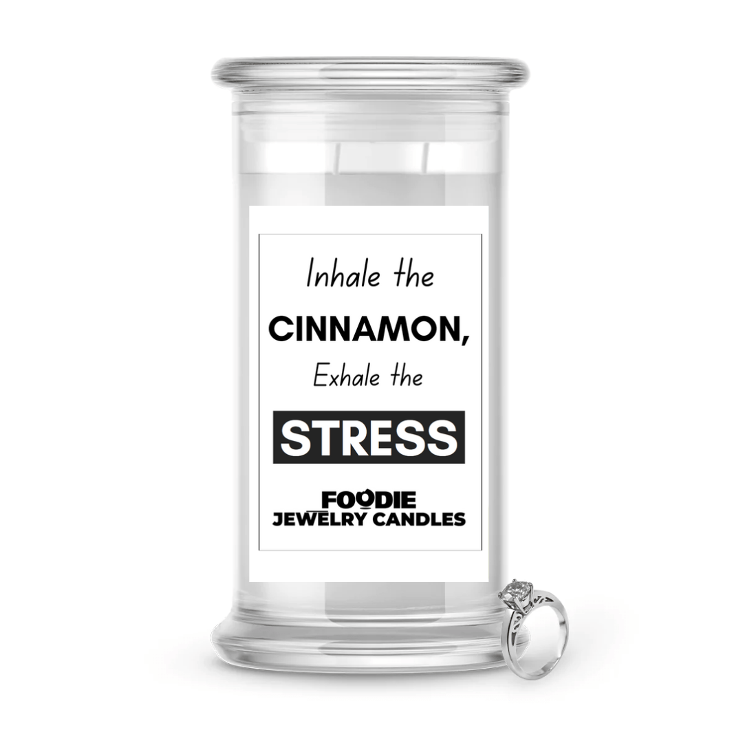 Inhale the cinnamon, exhale the stress | Foodie Jewelry Candles