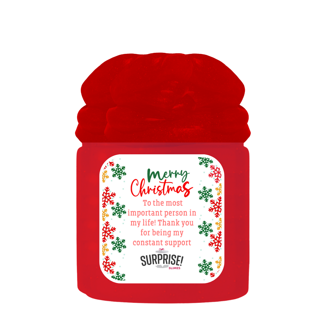 TO THE MOST IMPORTANT PERSON IN MY LIFE! THANK YOU FOR BEING MY CONSTANT SUPPORT MERRY CHRISTMAS SLIME