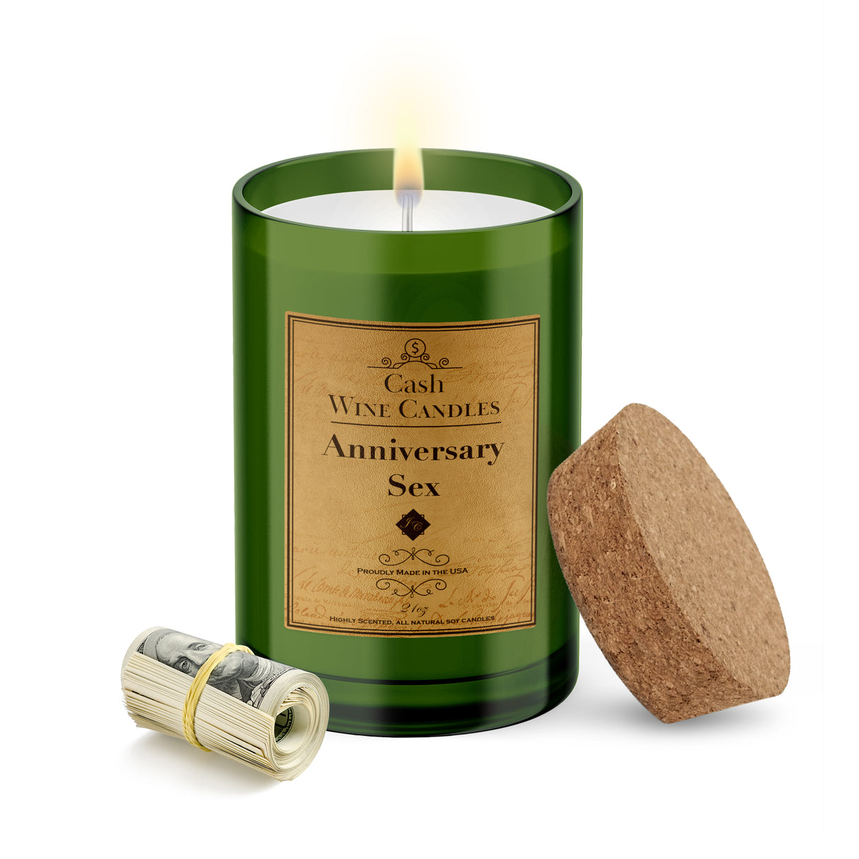 Anniversary Sex Wine Bottle Cash Candle