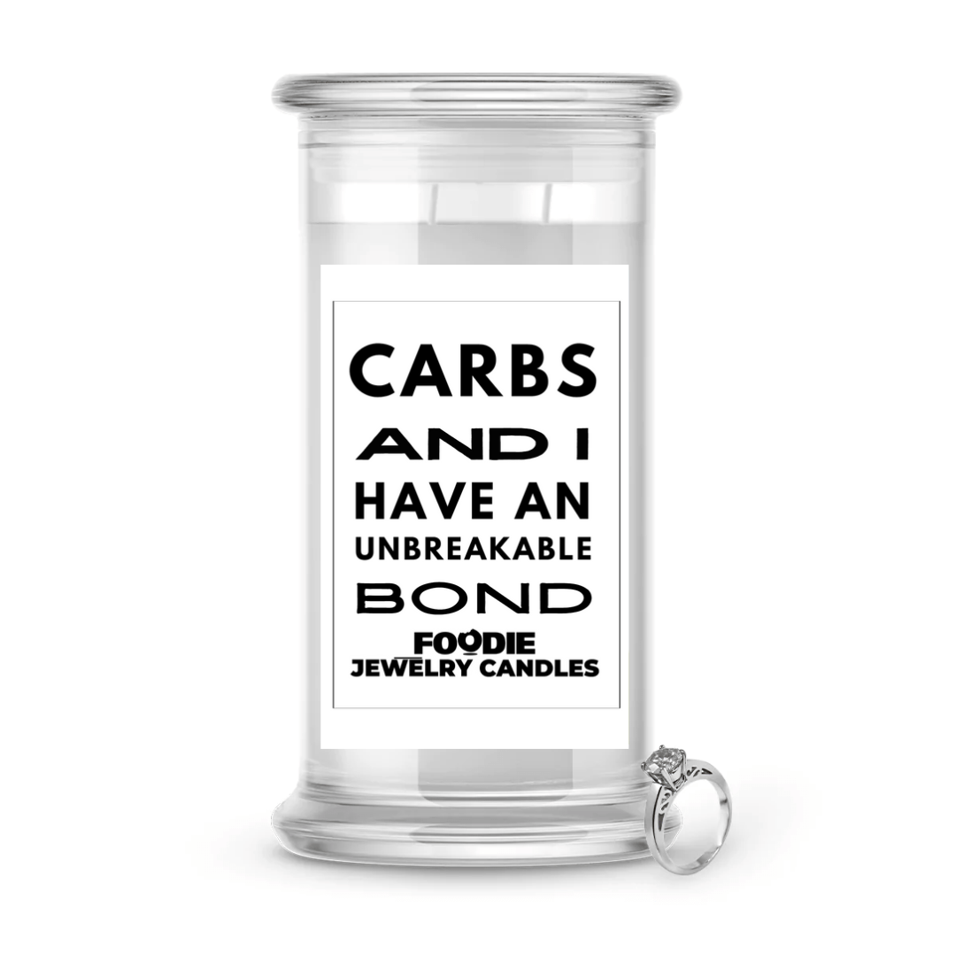 Carbs and I have an unbreakable bond | Foodie Jewelry Candles