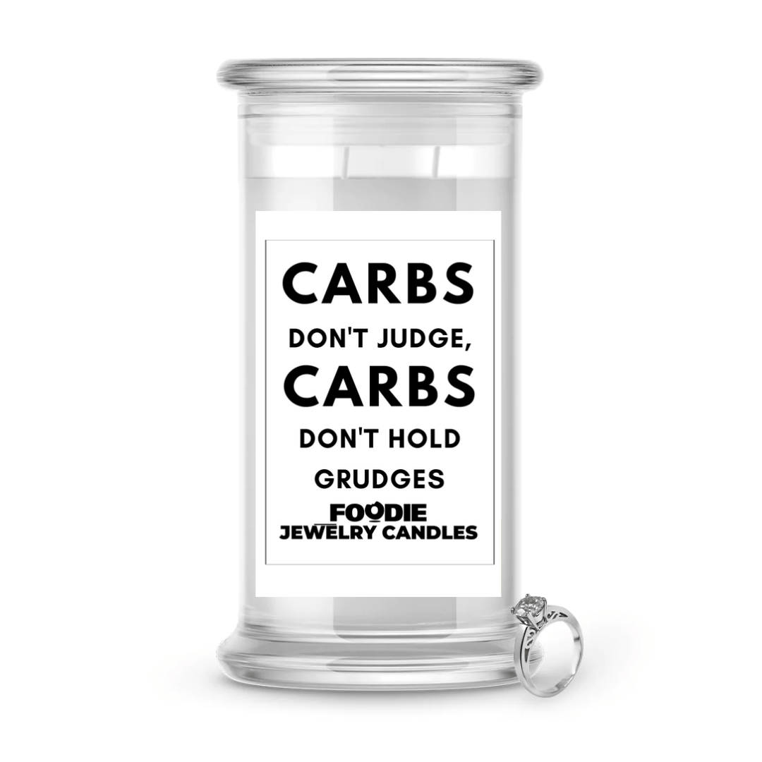 Carbs don't judge, carbs don't hold grudges | Foodie Jewelry Candles