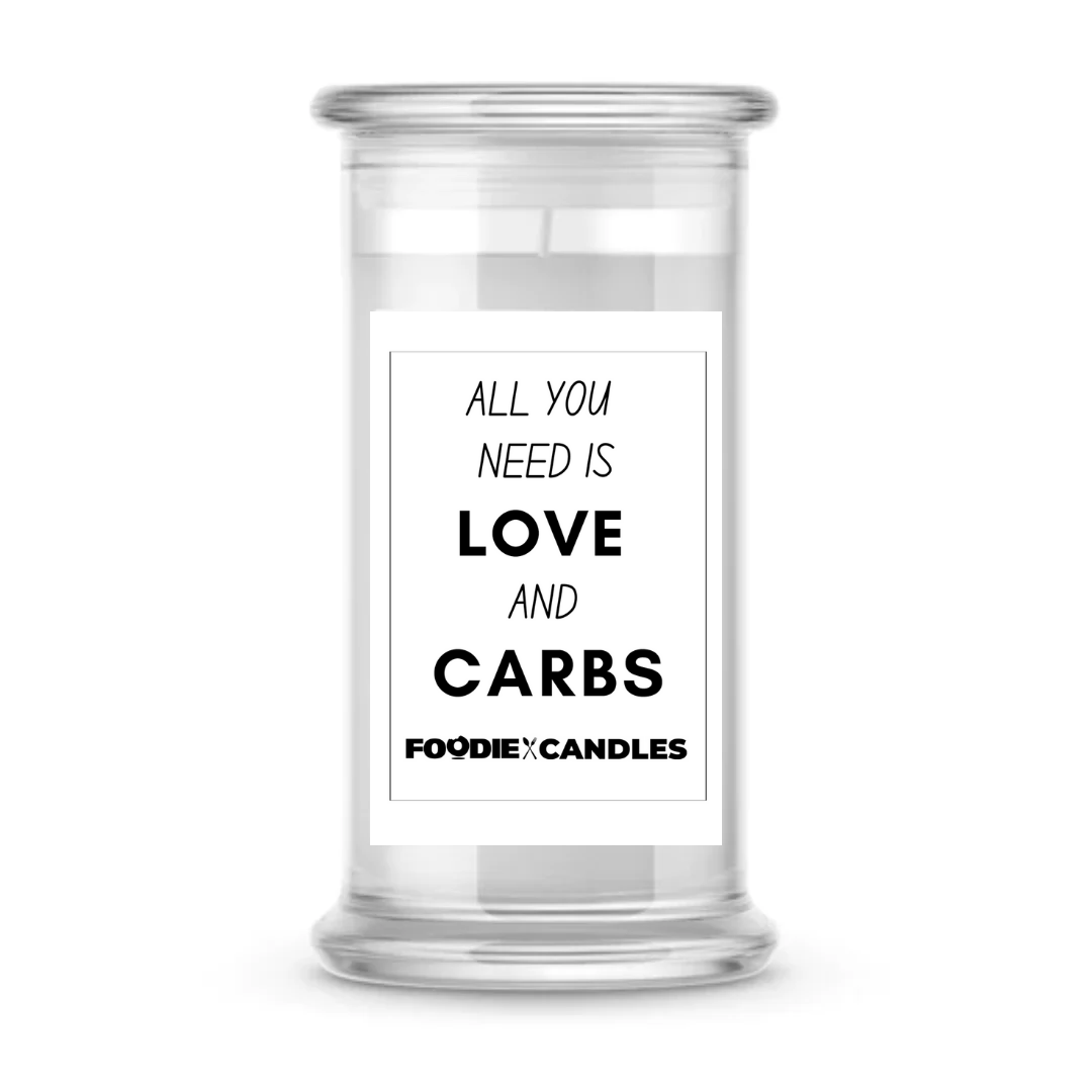 All you need is love and carbs | Foodie Candles