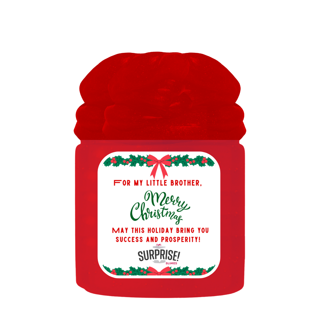 FOR MY LITTLE BROTHER, MERRY CHRISTMAS MAY THIS HOLIDAY BRING YOU SUCCESS AND PROSPERITY! MERRY CHRISTMAS SLIME