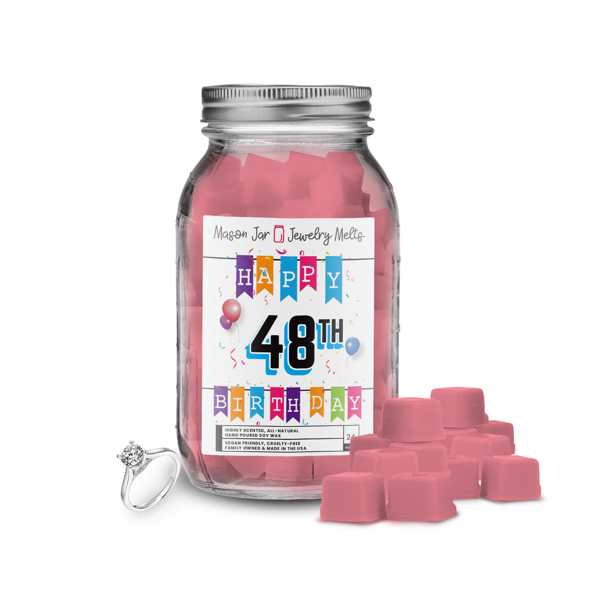 Happy 48th Birthday Mason Jar Jewelry Melts
