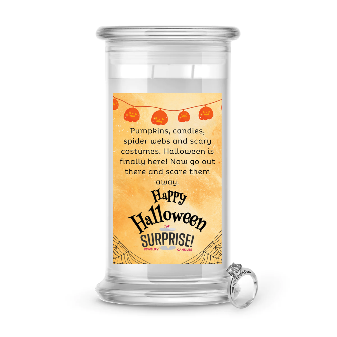 PUMPKINS, CANDIES, SOIDER, WEBS AND SCARY COSTUMES. HALLOWEEN IS FINALLY HERE! NOW GO OUT THERE AND SCARE THEM AWAY. HAPPY HALLOWEEN HALLOWEEN JEWELRY CANDLE