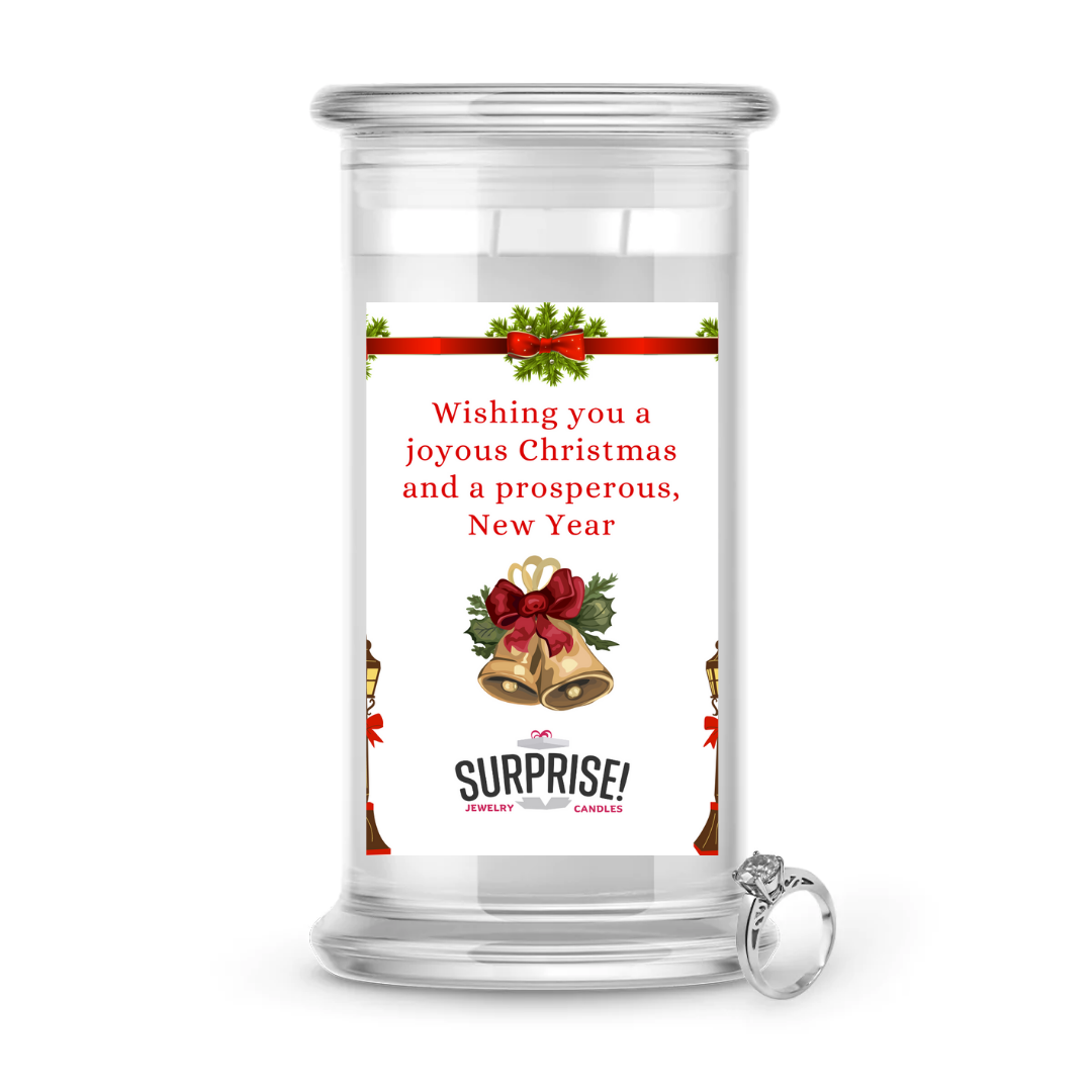 WISHING YOU A JOYOUS CHRISTMAS AND A PROSPEROUS, NEW YEAR MERRY CHRISTMAS JEWELRY CANDLE