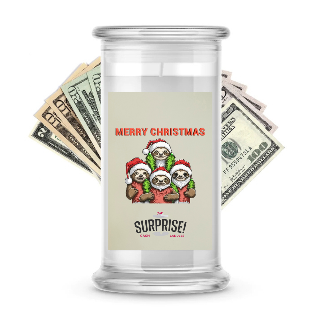 MERRY CHRISTMAS MERRY CHRISTMAS CASH CANDLE