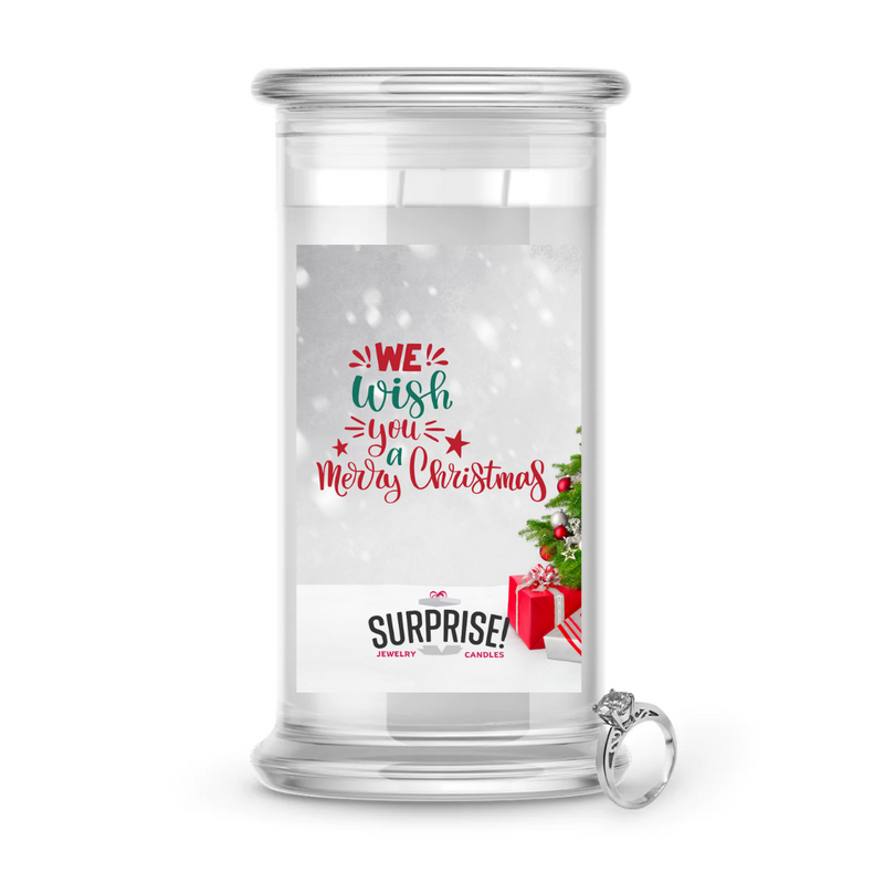 WE WISH YOU MERRY CHRISTMAS MERRY CHRISTMAS JEWELRY CANDLE