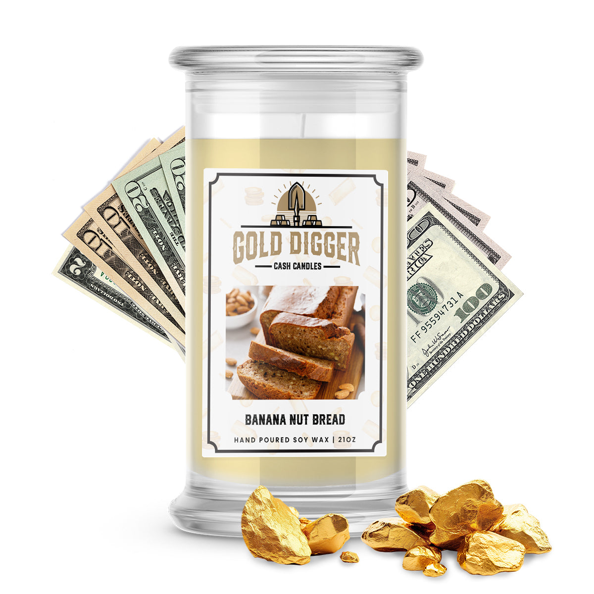 Banana Nut Bread Gold Digger Cash Candle