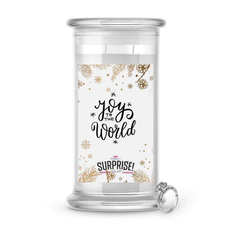 JOY TO THE WORLD MERRY CHRISTMAS JEWELRY CANDLE