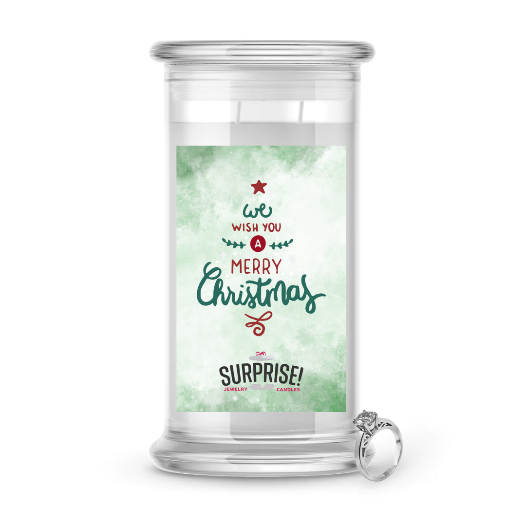 WE WISH YOU A MERRY CHRISTMAS MERRY CHRISTMAS JEWELRY CANDLE