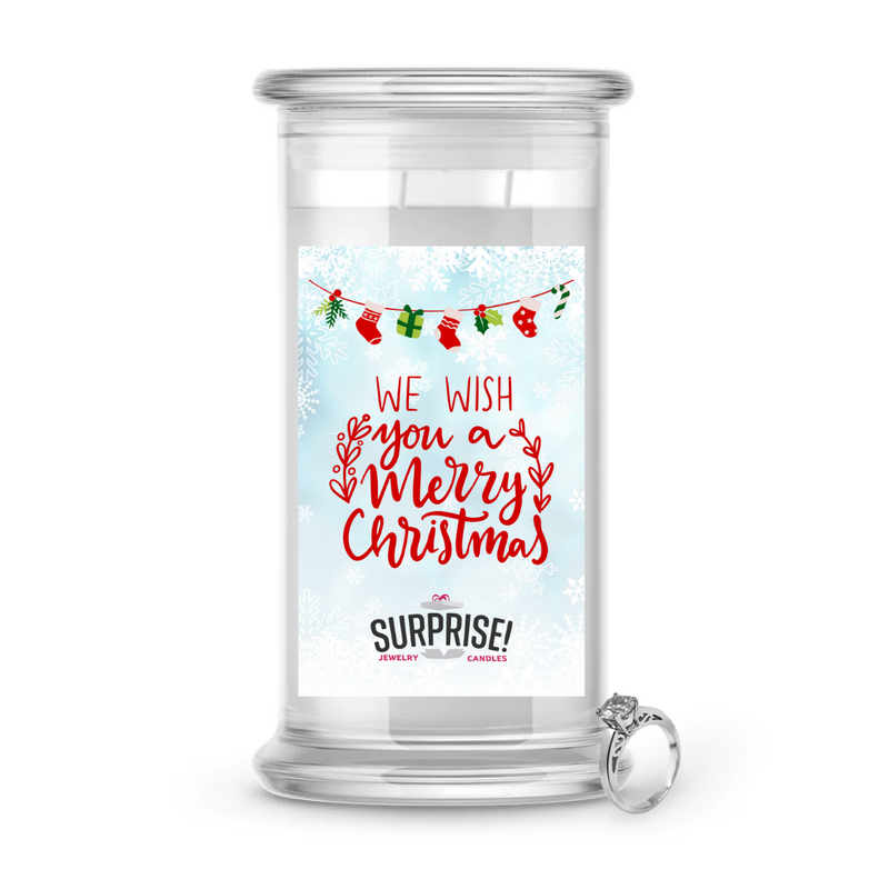 WE WISH YOU A MERRY CHRISTMAS MERRY CHRISTMAS JEWELRY CANDLE