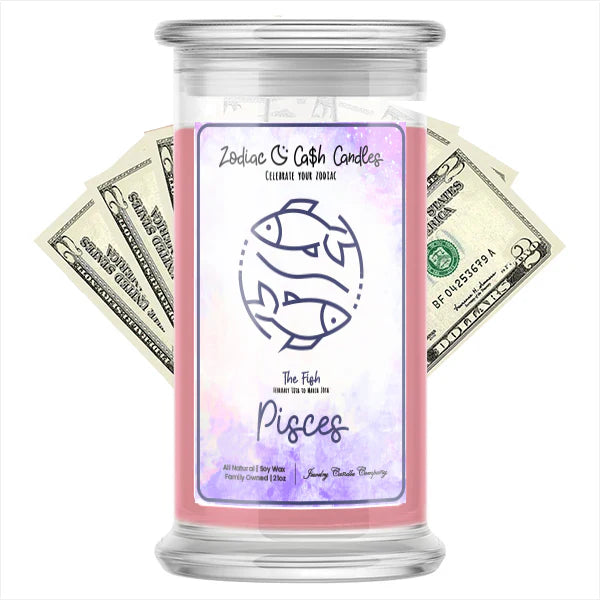 Pisces Zodiac Cash Money Candle
