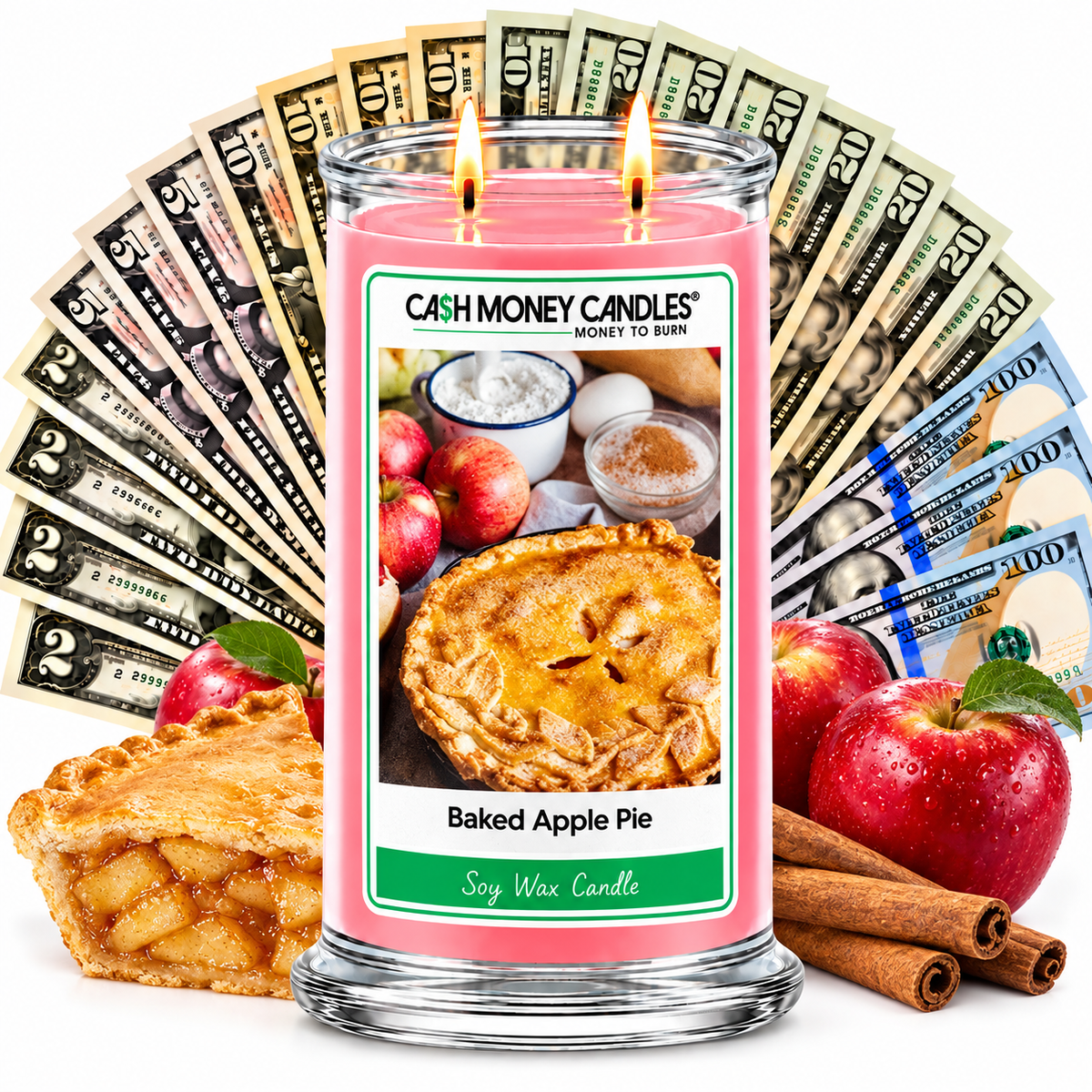 Baked Apple Pie Cash Money Candle