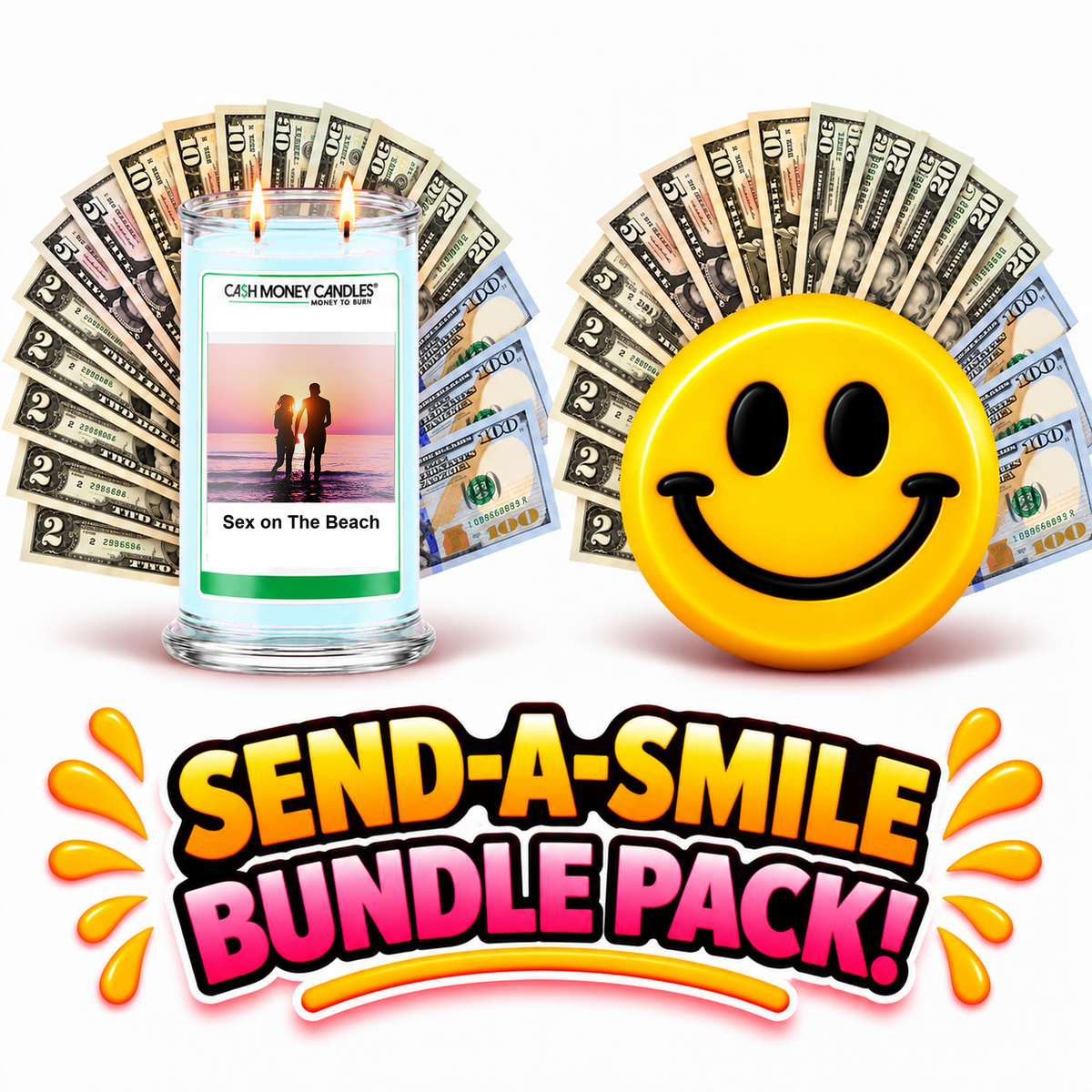 Send-A-Smile! Cash Wax Melt + Sex on The Beach Cash Candle Bundle