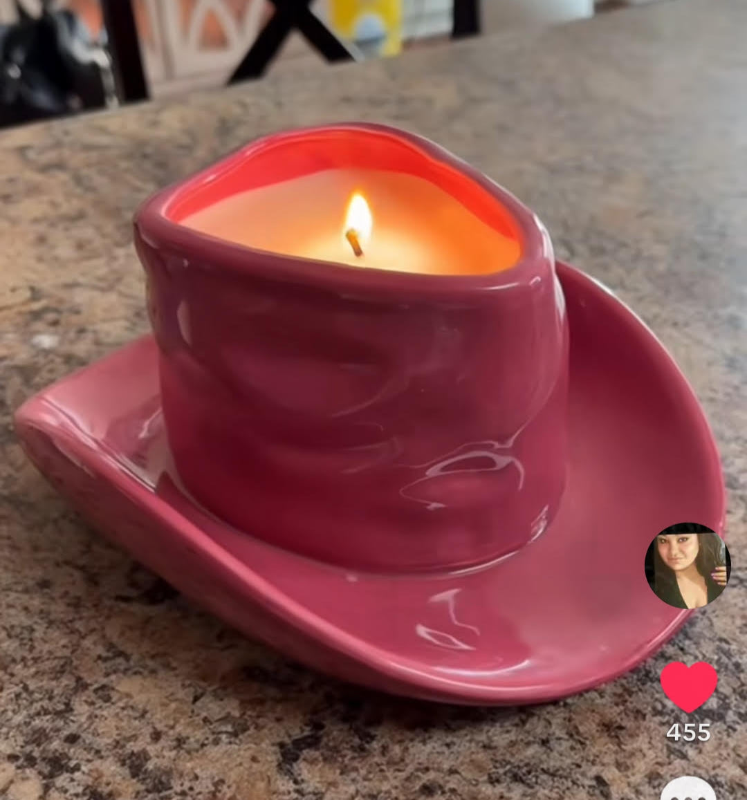 Cowboy Hat Cash Money Candle