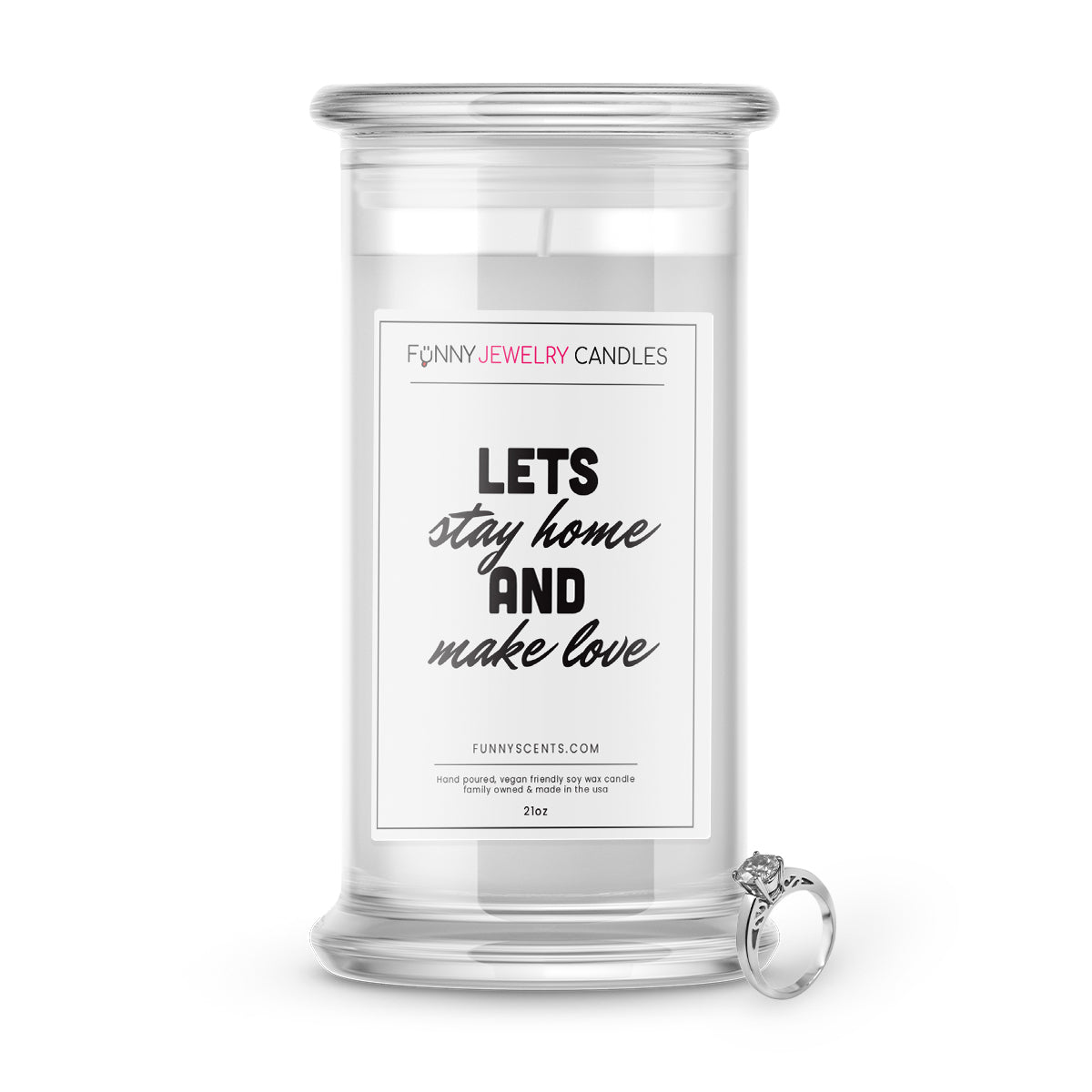 Lets stay Home and make Love Jewelry Funny Candles